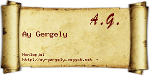 Ay Gergely névjegykártya